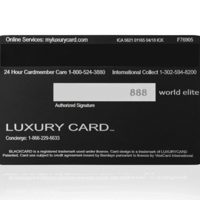 LUXURY Card from Lion Card featuring premium black design, luxury branding, and signature space, ideal for high-end credit or membership cards.