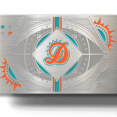 Enhanced metal card featuring the Detroit Tigers logo, with vibrant orange, teal, and silver design elements highlighting sports collectible and loyalty rewards themes.