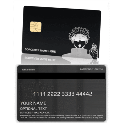 Premium Lion Card with customizable design for personal or business use, featuring a sleek black finish, unique artwork, and secure EMV chip for safe transactions.