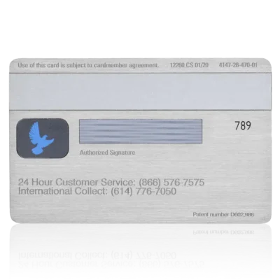 Authorized Lion Card with blue bird logo, signature strip, and customer service info for secure loyalty or reward programs.